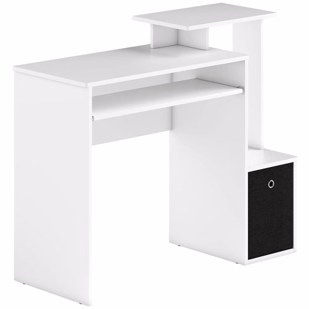 Wyld Haus Tono White Home Office Computer Desk with Sliding Keyboard Tray – 2
