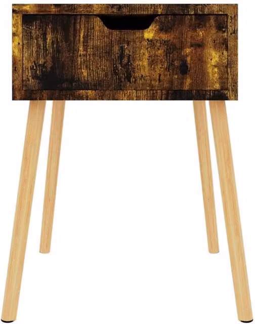 Berkfield Home Elegant Bedside Cabinet in Smoked Oak Brown, W/D/H: 40 x 40 x 56 cm – 1