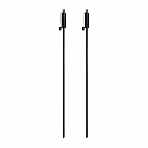 Harbour Housewares Metal Cylinder Garden Torches in Black, Pack of 2, Height: 146 cm
