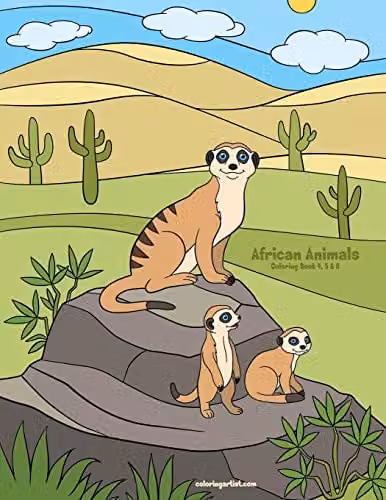 African Animals Coloring Book 4, 5 & 6 Multicolour Paper Edition