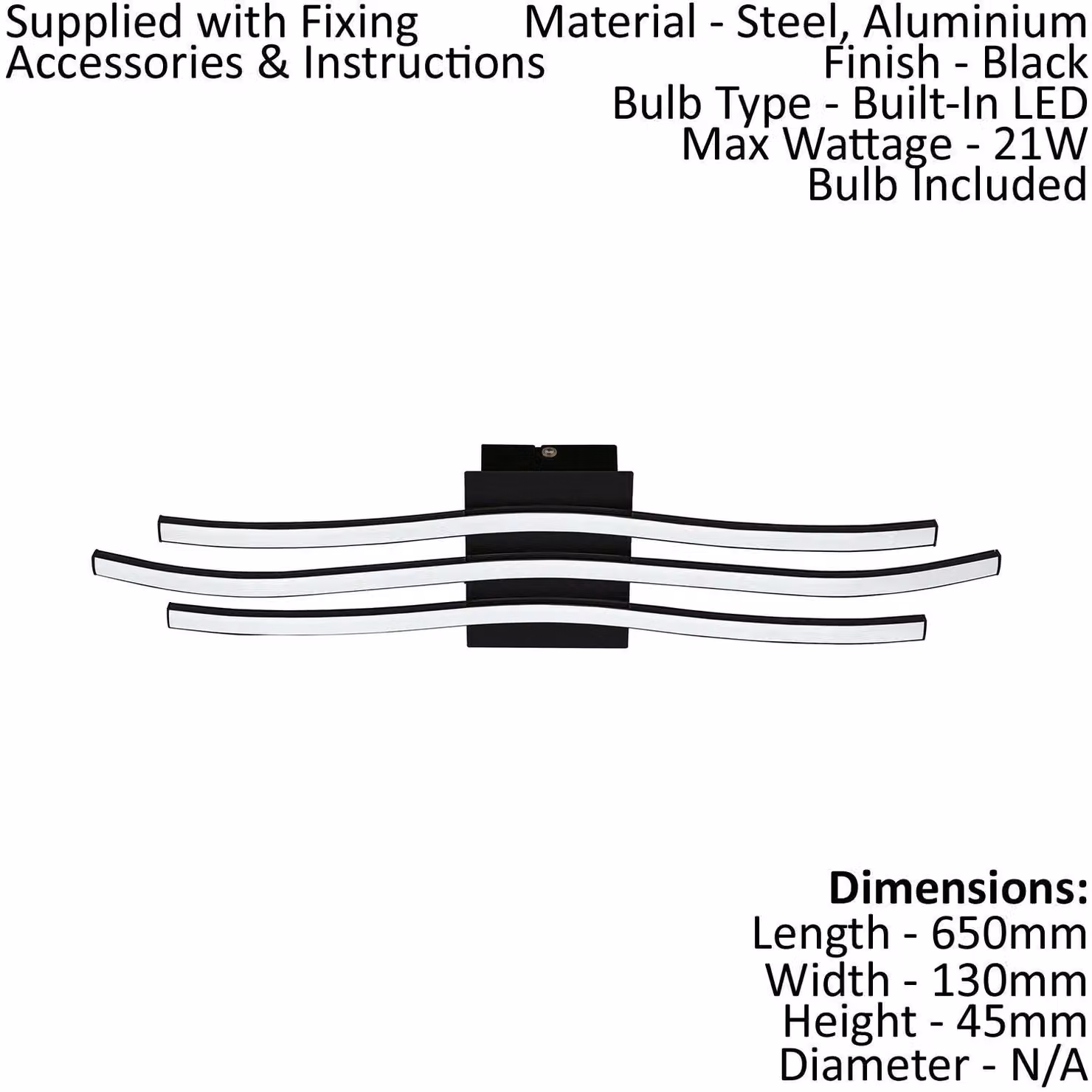 Loops LED Pendant Ceiling Light in Black and White with Included Bulb – 2
