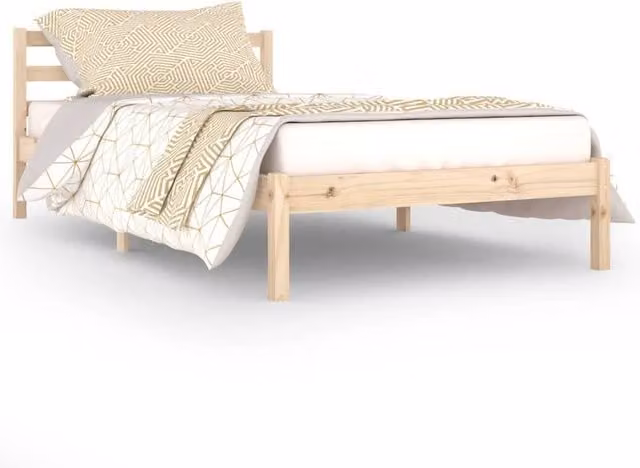 Berkfield Home Rustic Solid Wood Pine Day Bed in Natural, W/D/H: 100 x 200 cm – 1