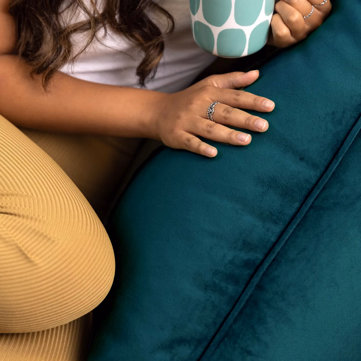 ICON Natalia Giant Velvet Bean Bag Armchair for Adults in Green, Pink or Petrol – 4