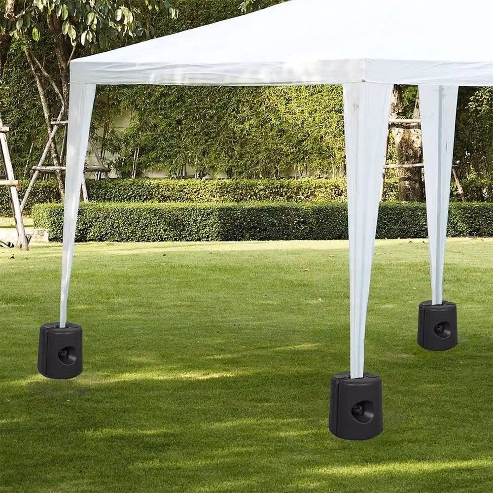 NESTLUNE Set of 4 Gazebo Leg Pole Anchor Tent Weights in Black, H 100 cm x W 15 cm x D 15 cm – 2