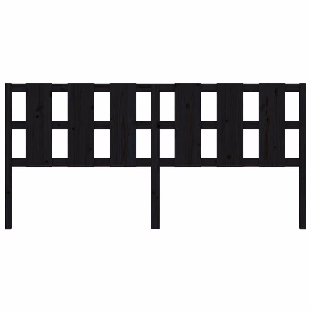Berkfield Home Rustic Black Solid Pine Wood Bed Headboard W: 205.5 cm, D: 4 cm, H: 100 cm – 3