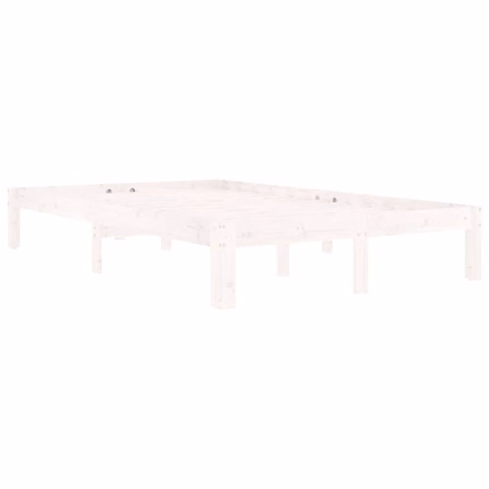 Berkfield Home White Solid Pine Wood Bed Frame, W/D/H: 200 x 120 x 30 cm – 3