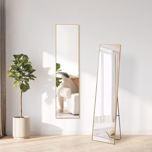 Kidkid Slim Aluminium Frame Full Length Wall Mirror in Gold