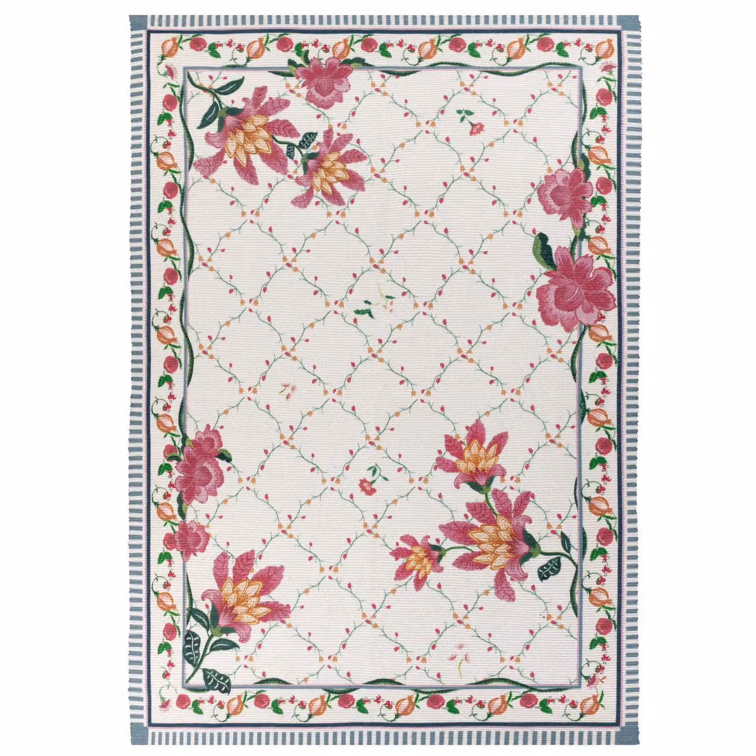 Wylder Claudia Floral Printed Indoor/Outdoor Rectangular Rug in Red and Multicolour, W: 120 cm, D: 170 cm – 2