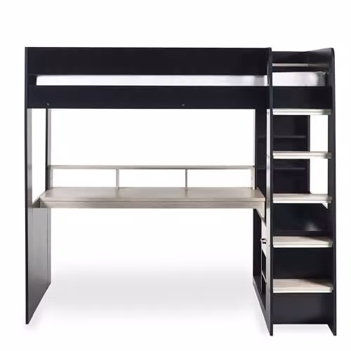Julian Bowen Blaze Single Gaming Highsleeper Bed in Black and Oak with Stairs and Drawers – 9