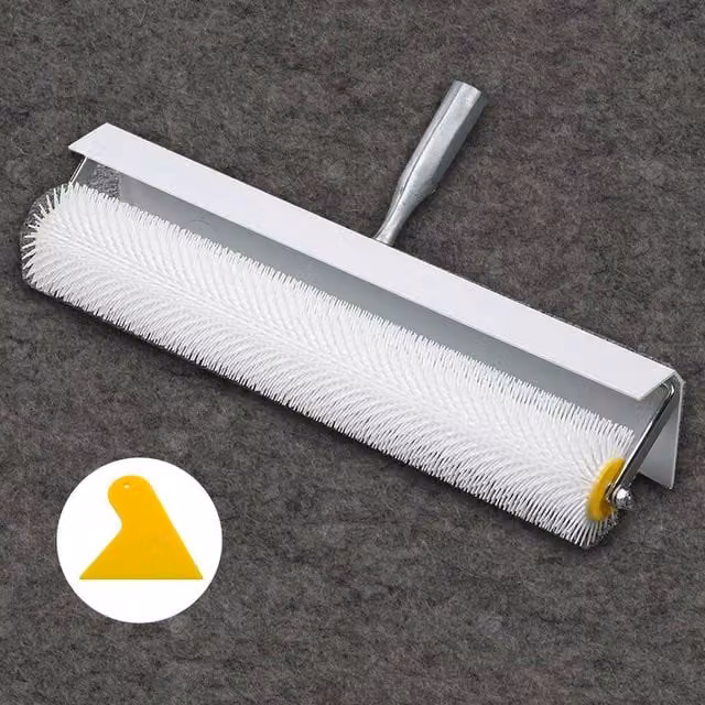 Hinsinc White Plastic Spiked Roller for Aeration and Self-Levelling Screed Flooring – 1