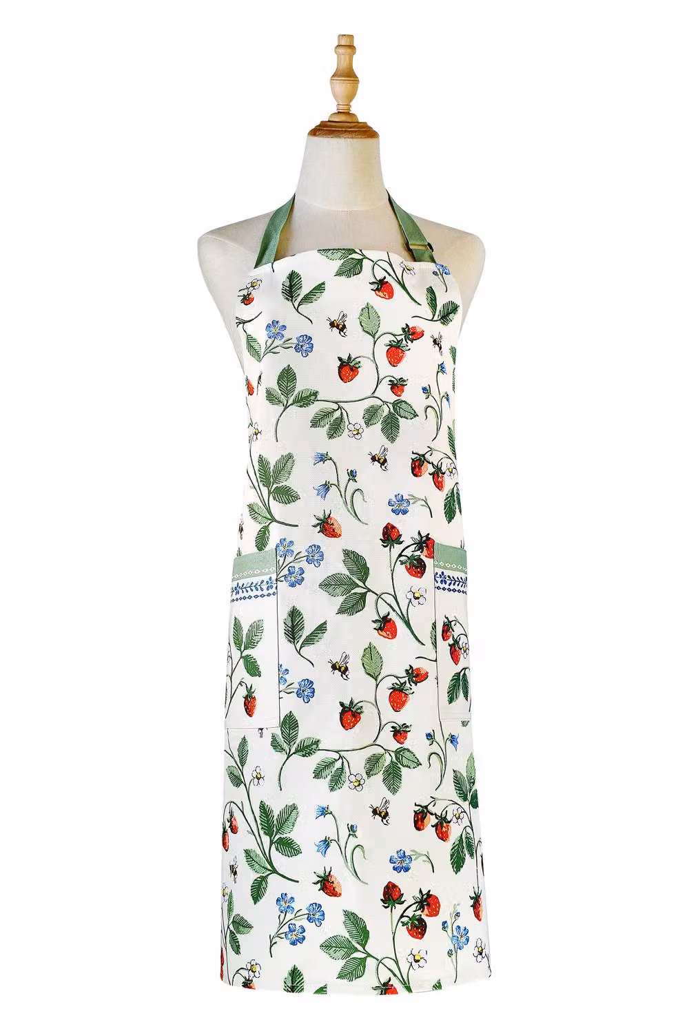 Ulster Weavers Strawberry Patch 100% Cotton Apron in Green, White and Blue – 2