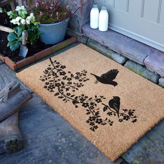 Artsy Mats Birds On A Tree Doormat, Brown, W: 90 cm, D: 60 cm