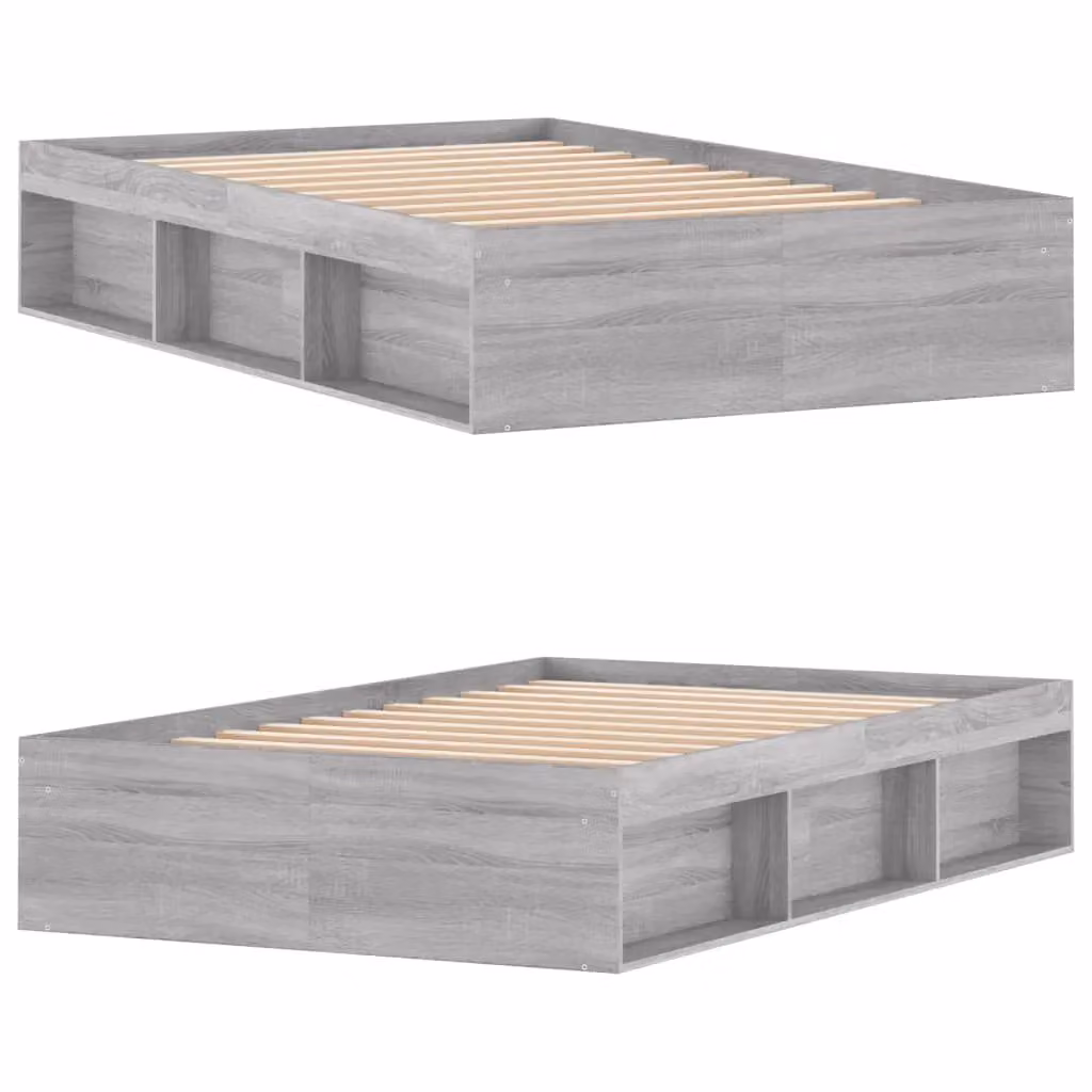 Berkfield Home Grey Sonoma Bed Frame with Side Compartments, W: 120 cm, L: 200 cm – 3