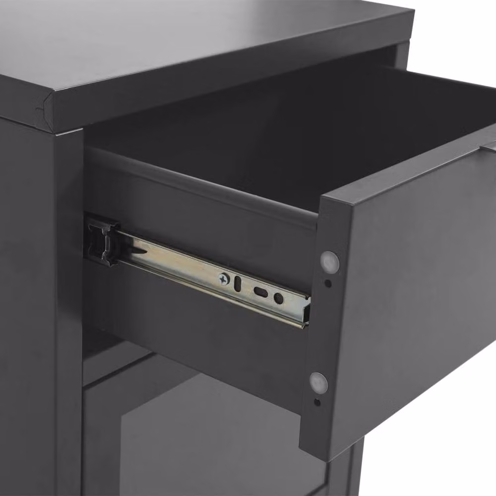 Berkfield Home Anthracite Nightstand in Steel and Glass, W/D/H: 40 x 30 x 54.5 cm – 5