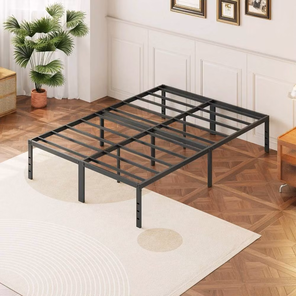 KORVIXA Double Metal Bed Frame in Black, W/D/H: 135 x 190 x 35 cm – 2