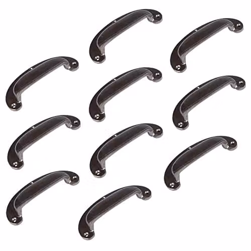 Hammer & Tongs Wide Lipped Iron Cabinet Drawer Pull in Raw Grey, Pack of 10