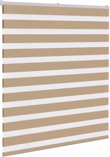Berkfield Home Elegant Zebra Blind in Sand and Brown, W: 130 cm, H: 100 cm