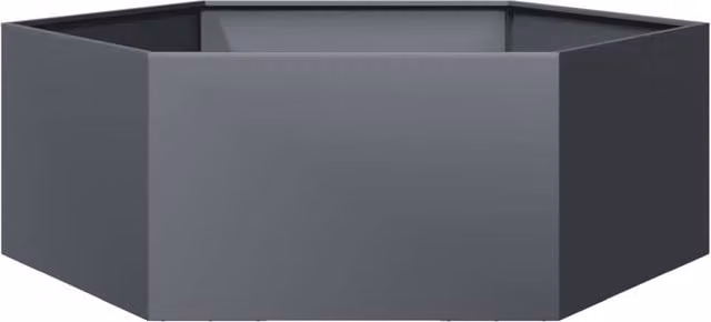 Berkfield Hexagon Steel Garden Planter in Anthracite Grey, W/D/H: 138 x 120 x 45 cm