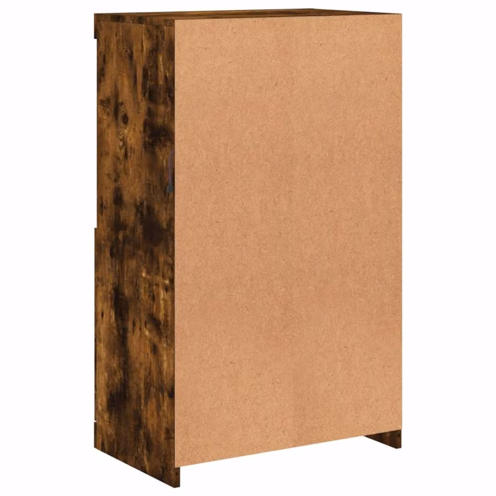 Berkfield Home Smoked Oak Sideboard with Integrated LED Lights, Brown, W: 60.5 cm, D: 37 cm, H: 100 cm – 6
