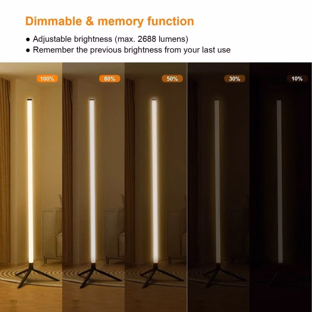 Havendro RGB LED Corner Floor Lamp with Remote Control, Multicolour Mood Lighting in Black – 3
