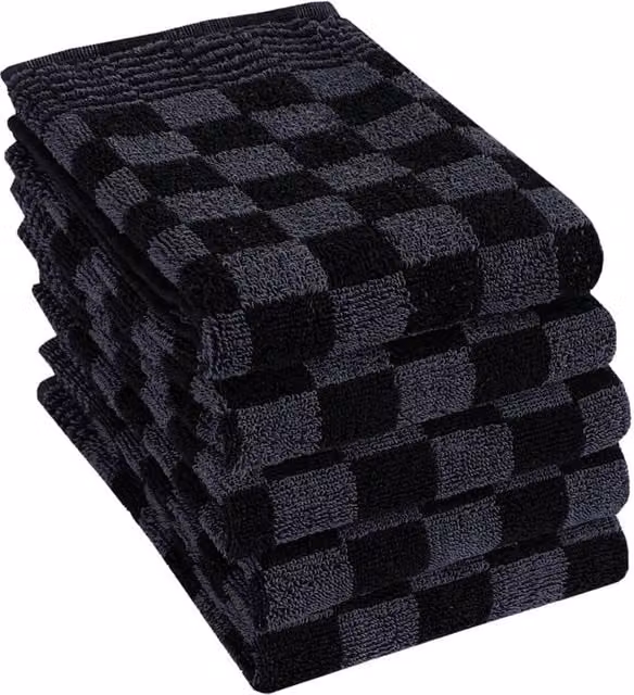 Berkfield Home 20 Piece Soft Cotton Towel Set in Black, Grey and Multicolour
