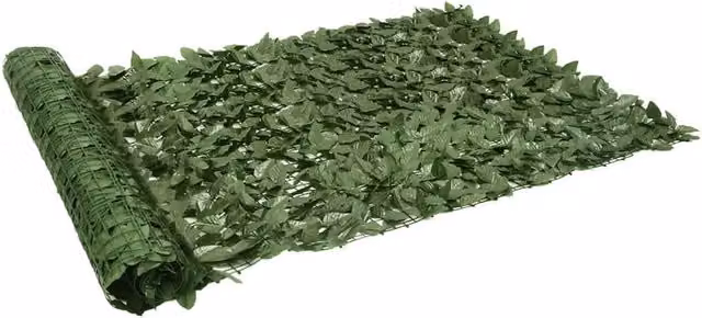 Berkfield Home Artificial Hedge Balcony Privacy Screen with Dark Green Leaves, W: 300 cm, H: 150 cm – 1