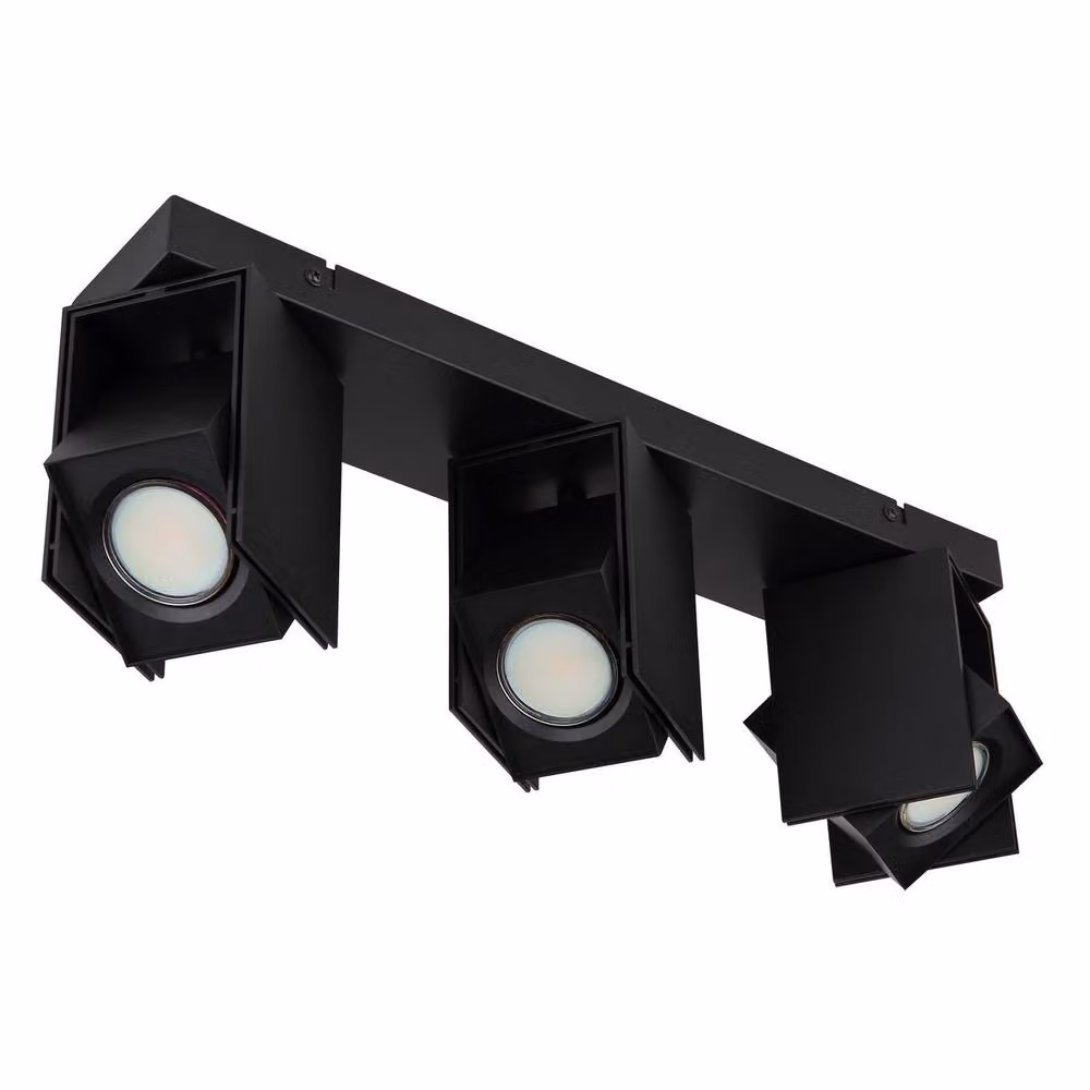 Netlighting Rory Modern Adjustable Ceiling Spotlight Bar in Matt Black with 3x GU10 Sockets – 2