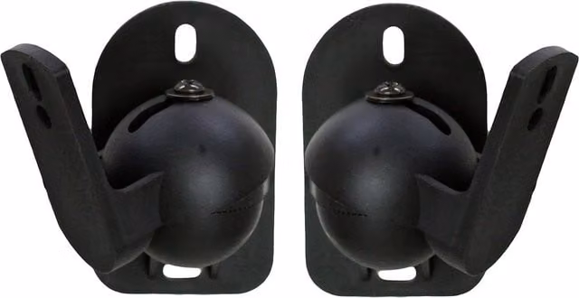 VonHaus Set of 2 Adjustable Surround Sound Brackets with Swivel and Tilt, Black