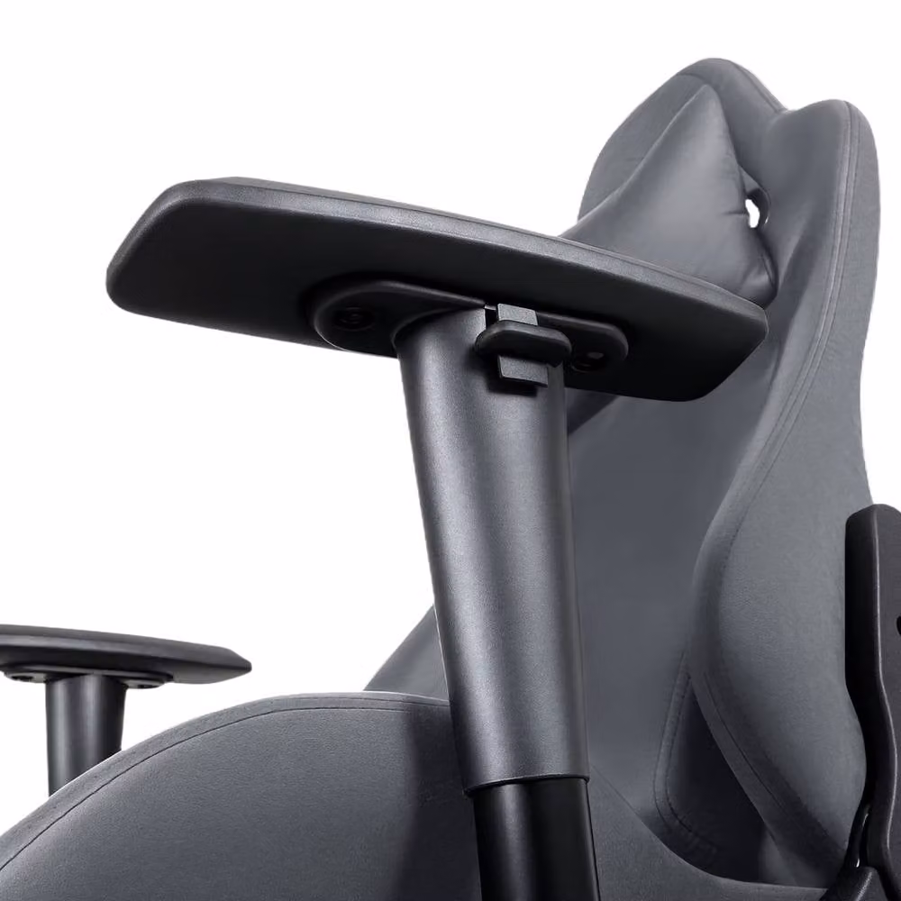 Levede Grey Fabric Gaming Chair for Adults with Headrest, Lumbar Support and Footrest – 5