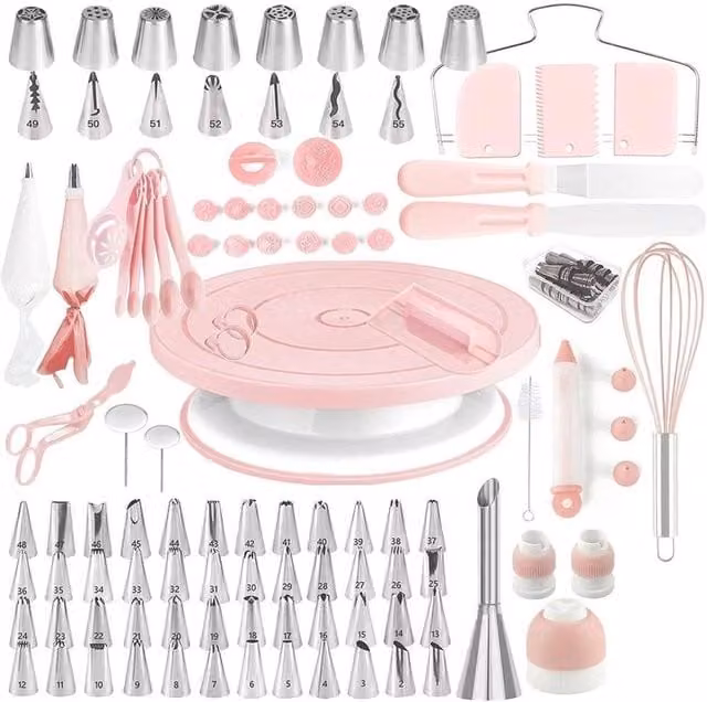 PAWNORA 137-Piece Cake Decorating Kit in Pink