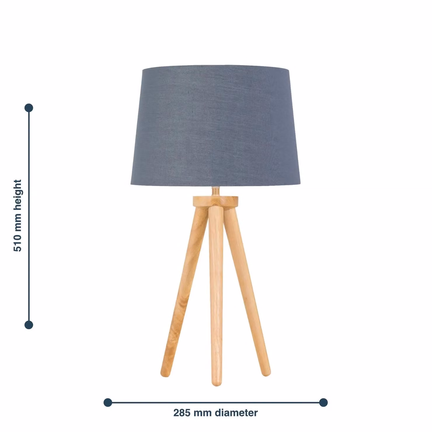 First Choice Lighting Set of 2 Light Oak Table Lamps with Grey and Gold Fabric Shades in Brown, H 51.0 cm x W 28.5 cm x D 28.5 cm – 4