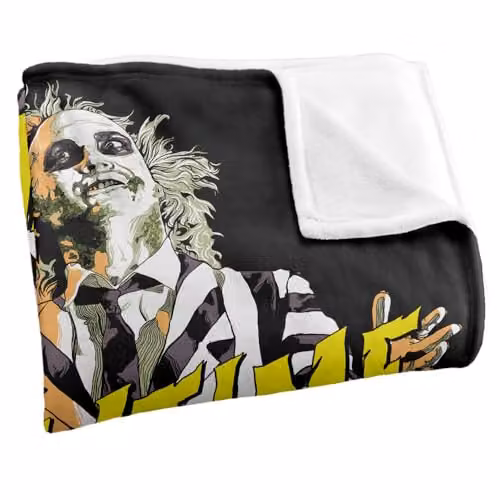 LOGOVISION Beetlejuice Showtime Silky Touch Super Soft Fleece Throw Blanket, Multicolour, W: 152.4 cm x L: 127.0 cm – 2