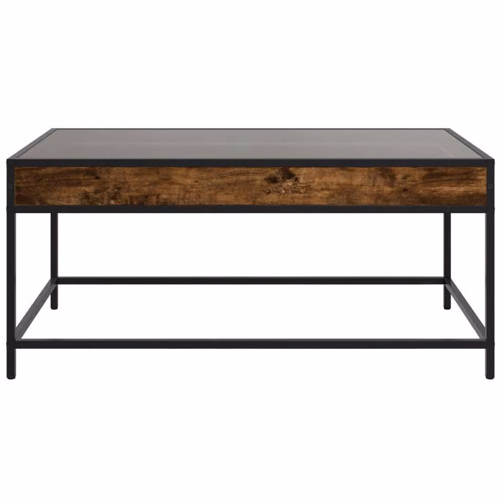 Berkfield Home Infinity LED Coffee Table in Smoked Oak Brown, W: 90 cm, D: 50 cm, H: 41 cm – 3
