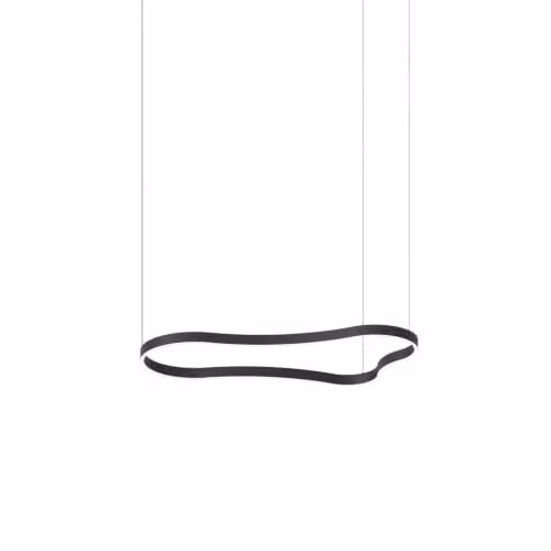 Netlighting Waves 125cm Integrated LED Suspended Pendant Ceiling Light in Black, 3000K Warm White