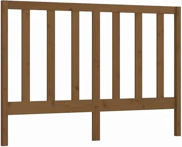 Berkfield Home Rustic Solid Wood Pine Bed Headboard in Honey Brown, W: 126 cm, D: 4 cm, H: 100 cm