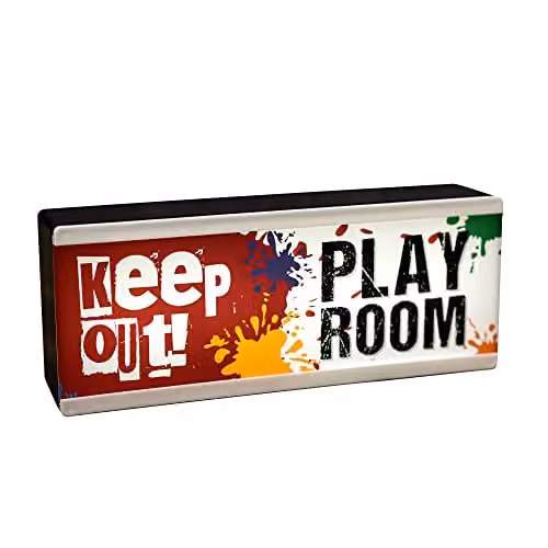 Echo Three LED Keep Out Play Room Light Up Sign in Red and White – 2