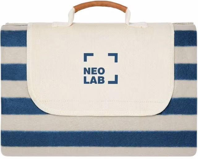 Vinga Alba RPET Striped Picnic Blanket in Blue, W/D/H: 110 x 110 x 0.5 cm – 1