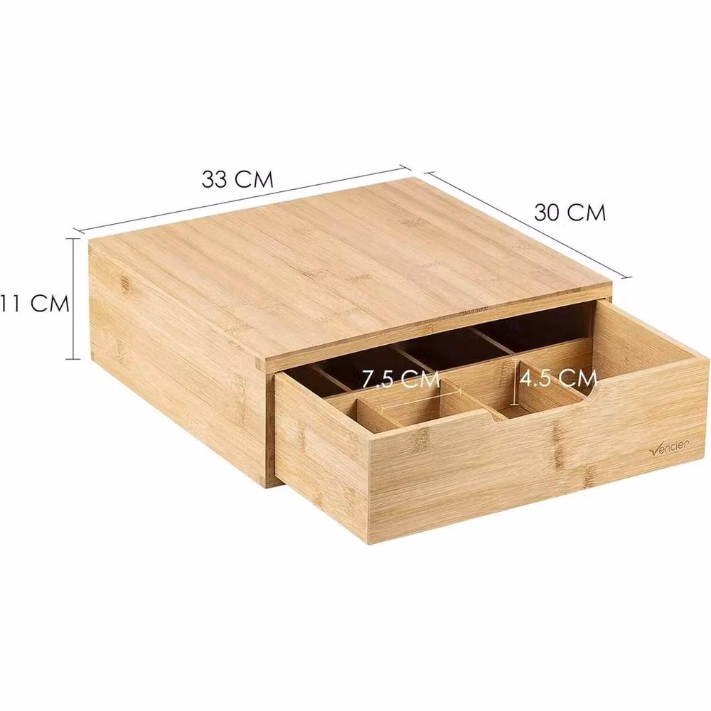 Kelvenix Bamboo Tassimo Pod Drawer and Coffee Machine Stand in Brown – 2