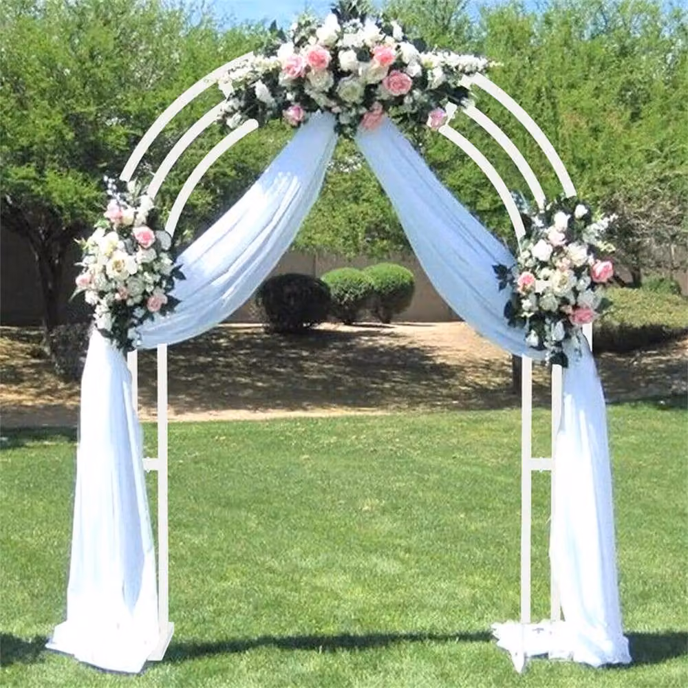 NESTLUNE Heavy Duty Metal Garden Arch Rose Arbor in White W/D/H: 100 x 80 x 100 cm – 2
