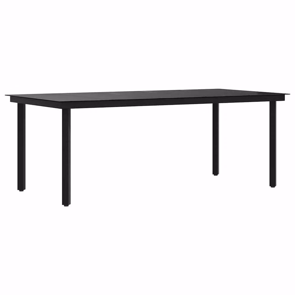 Berkfield Home Classic Garden Dining Table in Black Steel and Glass, W/D/H: 200 x 100 x 74 cm – 2