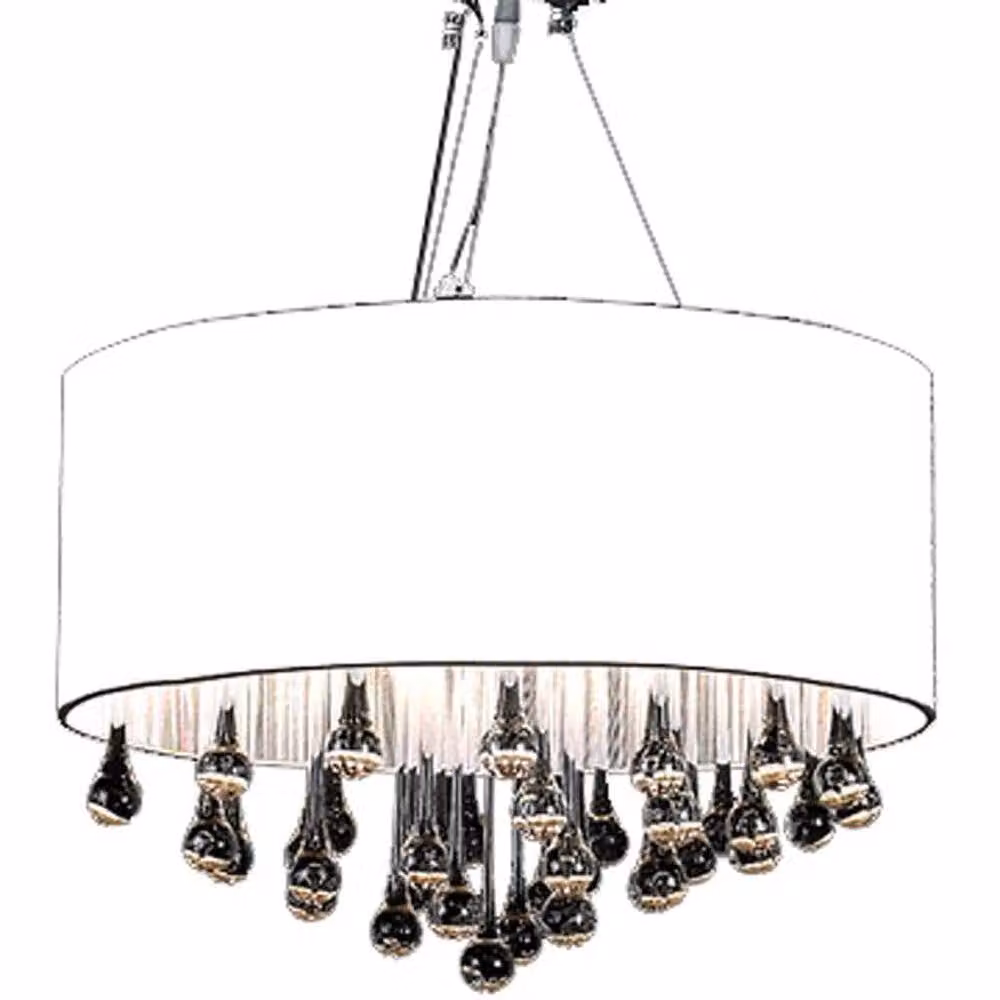 Berkfield Home White and Chrome Suspended Chandelier with 85 Crystals – 2