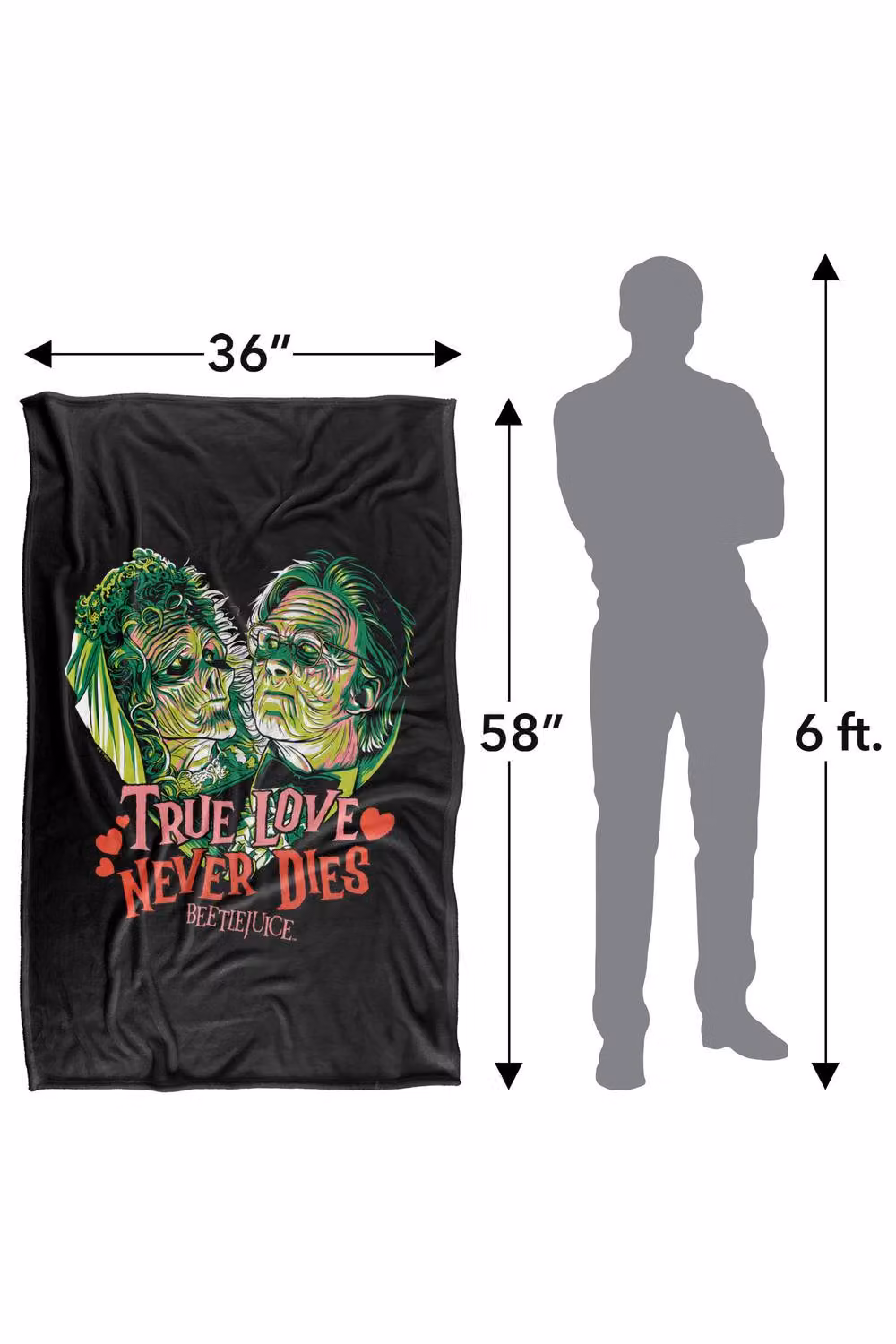 Warner Bros. Beetlejuice True Love Never Dies Super Soft Fleece Throw Blanket, Multicolour, W: 152 cm, D: 127 cm – 8