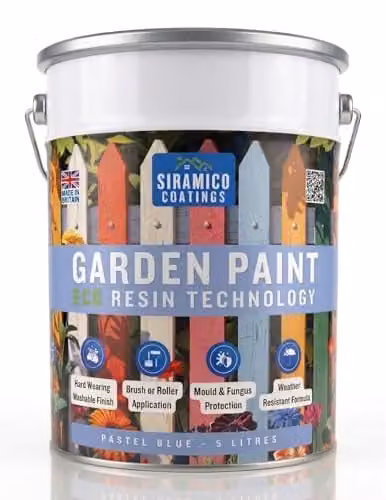 SIRAMICO COATINGS Eco Resin Premium One Coat Garden Paint for Wood, Blue, 5 l