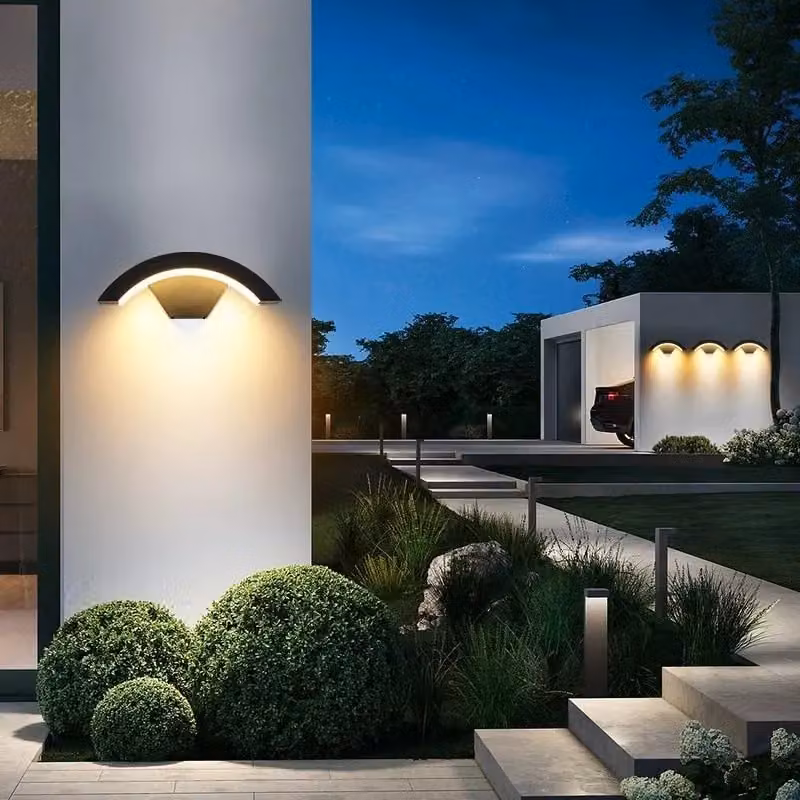 COMELY Modern LED Outdoor Wall Light, 24W IP65 Waterproof Up and Down Lighting in Black with 3000K Warm White Glow – 3