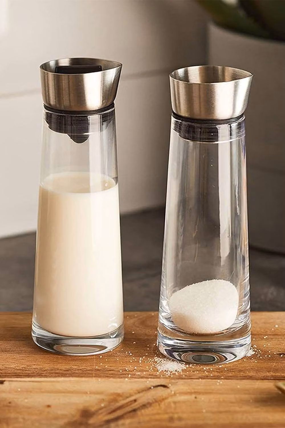 Blomus Macchiato Sugar and Creamer Set, 180ml, Transparent Clear Glass and Stainless Steel – 2
