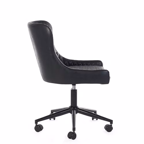 Julian Bowen Luxe Modern Upholstered Task Chair in Black Synthetic Leather, W: 52 cm, D: 60 cm – 3