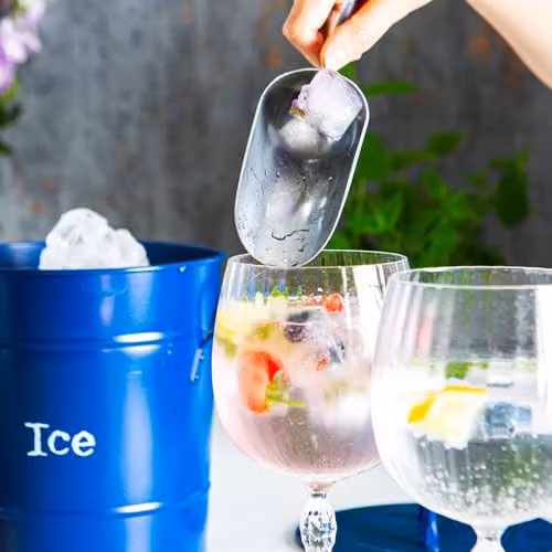 Rink Drink 5 Pack Silver Cast Aluminium Ice Scoops, 3.5oz – 5