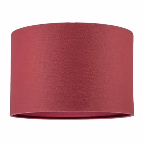 Happy Homewares Modern Red Textured Linen Fabric Circular Lamp Shade W/D/H: 30 x 30 x 20 cm