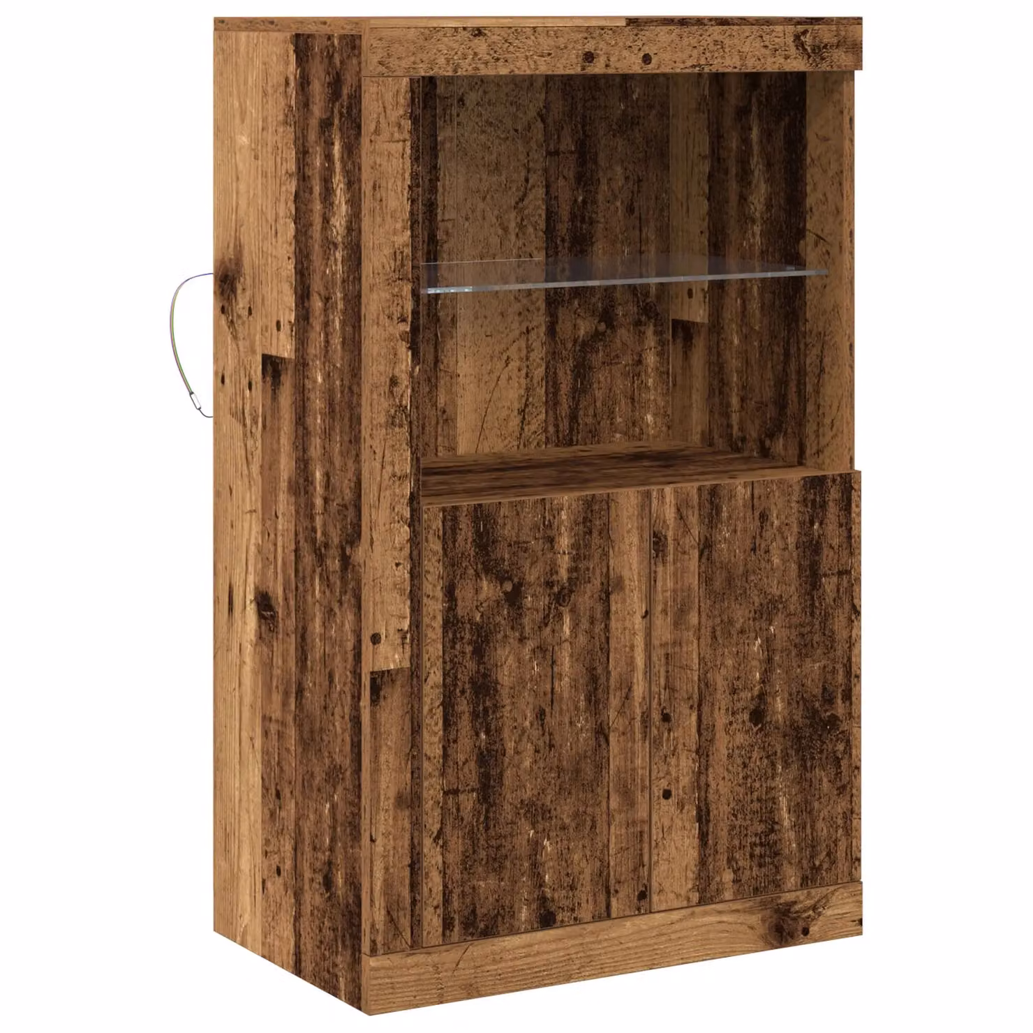 Berkfield Home Rustic Wood Sideboard with LED Lights in Brown, W/D/H: 60.5 x 37 x 100 cm – 2