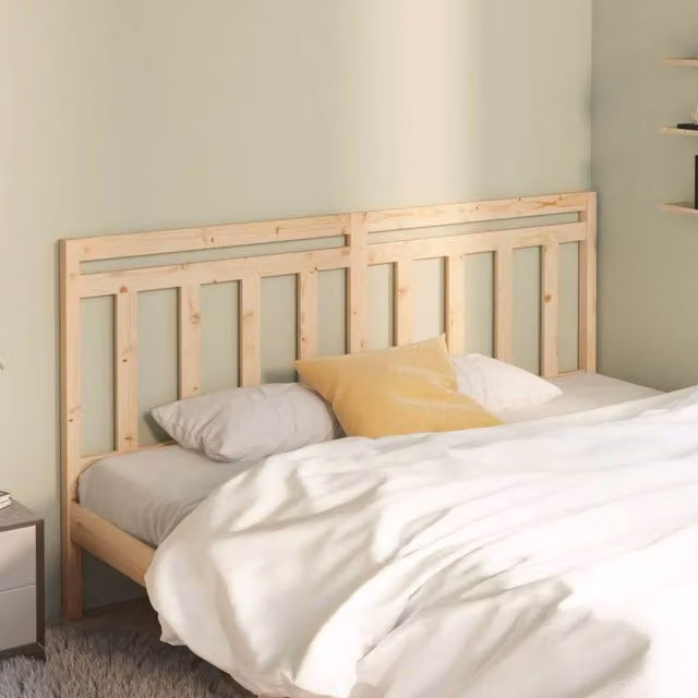 Berkfield Home Rustic Solid Wood Pine Bed Headboard, Brown, W: 186 cm, D: 4 cm, H: 100 cm – 1
